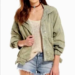Free People Green Utility Jacket